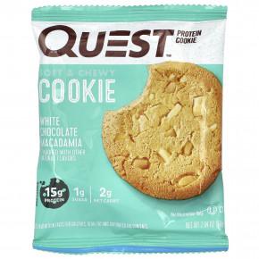 Quest Nutrition, Protein Cookie, белый шоколад и макадамия, 12 печений, 58 г (2,04 унции) в Москве - eco-herb.ru | фото