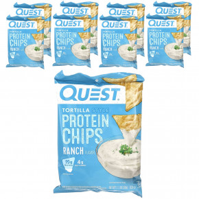 Quest Nutrition, Протеиновые чипсы по-тортильи, ранчо, 8 пакетиков по 32 г (1,1 унции) в Москве - eco-herb.ru | фото