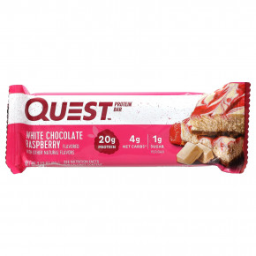 Quest Nutrition, протеиновый батончик, белый шоколад и малина, 4 шт. по 60 г (2,12 унции) в Москве - eco-herb.ru | фото