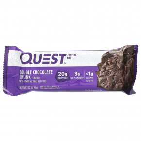 Quest Nutrition, Протеиновый батончик, двойные кусочки шоколада, 12 батончиков, 60 г (2,12 унции) в Москве - eco-herb.ru | фото