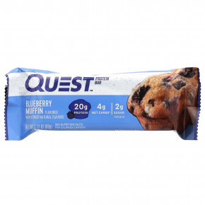 Quest Nutrition, протеиновый батончик, кекс с голубикой, 4 шт. по 60 г (2,12 унции) в Москве - eco-herb.ru | фото