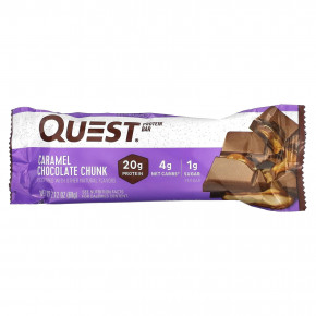 Quest Nutrition, Протеиновый батончик, кусочки карамельного шоколада, 4 батончика, 60 г (2,12 унции) в Москве - eco-herb.ru | фото