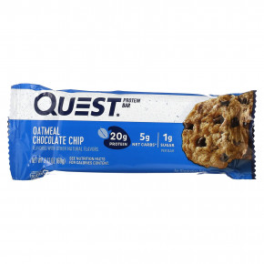 Quest Nutrition, Протеиновый батончик, овсянка и шоколадная крошка, 4 батончика по 60 г (2,12 унции) в Москве - eco-herb.ru | фото