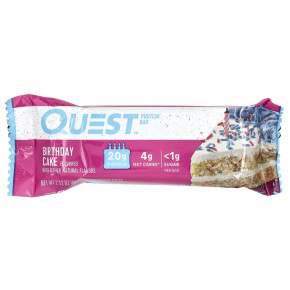 Quest Nutrition, Протеиновый батончик, праздничный торт, 4 батончика, 60 г (2,12 унции) в Москве - eco-herb.ru | фото