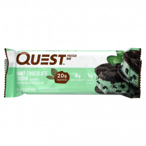 Quest Nutrition, протеиновый батончик, с кусочками мятного шоколада, 12 батончиков по 60 г (2,12 унции) в Москве - eco-herb.ru | фото