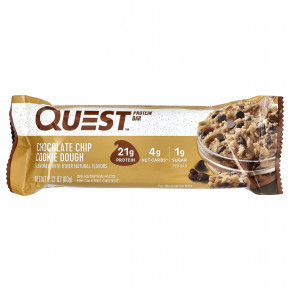 Quest Nutrition, Протеиновый батончик, шоколадная крошка, песочное тесто, 12 штук, 2,12 унц. (60 г) каждый в Москве - eco-herb.ru | фото