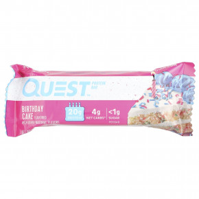 Quest Nutrition, протеиновый батончик, со вкусом праздничного торта, 12 батончиков, 60 г (2,12 унции) каждый в Москве - eco-herb.ru | фото