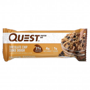 Quest Nutrition, Протеиновый батончик, тесто с шоколадной крошкой, 4 батончика, 60 г (2,12 унции) в Москве - eco-herb.ru | фото