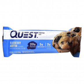 Quest Nutrition, протеиновый батончик, вкус кекса с голубикой, 12 батончиков по 60 г (2,12 унции) в Москве - eco-herb.ru | фото