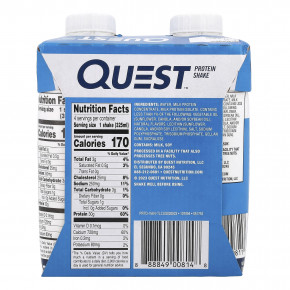 Quest Nutrition, Протеиновый коктейль, ваниль, 4 коктейля, 325 мл (11 жидк. унц.) в Москве - eco-herb.ru | фото