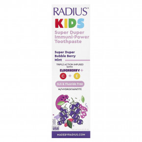 RADIUS, Super Duper Immuni-Power Toothpaste, Super Duper Bubble Berry Mint, 71 г (2,5 унции) в Москве - eco-herb.ru | фото