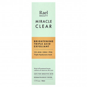 Rael, Miracle Clear, осветляющий эксфолиант с тройными кислотами, без отдушки, 50 мл (1,7 жидк. унции) в Москве - eco-herb.ru | изображение Rael, Miracle Clear, осветляющий эксфолиант с тройными кислотами, без отдушки, 50 мл (1,7 жидк. унции) в Москве - eco-herb.ru | фото