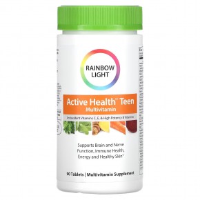 Rainbow Light, Active Health™ для подростков с DermaComplex™+, 90 таблеток - описание | фото