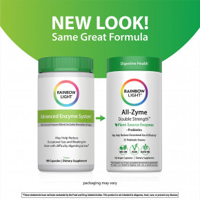 Rainbow Light, All-Zyme™, 180 веганских капсул в Москве - eco-herb.ru | фото