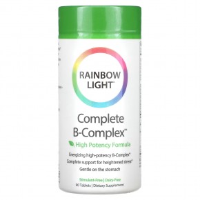 Rainbow Light, Комплекс витамина B полного спектра, пищевая формула, 90 таблеток в Москве - eco-herb.ru | фото