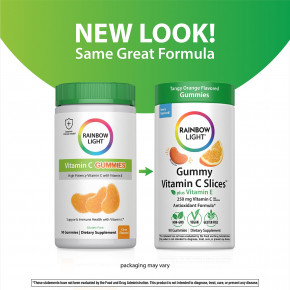Rainbow Light, Жевательные таблетки с витамином C ™ и витамином E, насыщенный апельсин, 90 жевательных таблеток в Москве - eco-herb.ru | фото