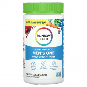 Rainbow Light, Men's One, ежедневная мультивитаминная добавка для мужчин, высокая эффективность, 150 вегетарианских таблеток в Москве - eco-herb.ru | фото