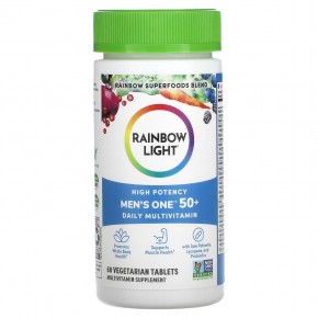 Rainbow Light, Men One 50+ Daily, мультивитамины, высокая эффективность, 60 вегетарианских таблеток в Москве - eco-herb.ru | фото