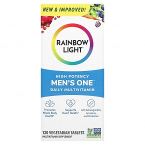 Rainbow Light, Men's One, ежедневная мультивитаминная добавка для мужчин, высокая эффективность, 120 вегетарианских таблеток - описание