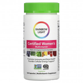 Rainbow Light, Сертифицированный Women's Multivitamin, 120 вегетарианских капсул в Москве - eco-herb.ru | фото