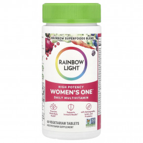 Rainbow Light, Women's One™, ежедневная мультивитаминная добавка для женщин, высокая эффективность, 60 вегетарианских таблеток в Москве - eco-herb.ru | фото