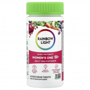 Rainbow Light, Women's One™50+, мультивитаминная добавка для ежедневного приема, высокая эффективность, 60 вегетарианских таблеток в Москве - eco-herb.ru | фото