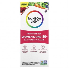 Rainbow Light, Для женщин старше 50 лет, мультивитамины для ежедневного приема, высокая эффективность, 60 вегетарианских таблеток - описание