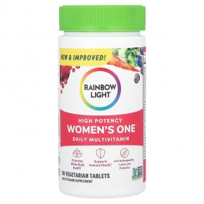 Rainbow Light, Women's One, ежедневная мультивитаминная добавка для женщин, высокая эффективность, 90 вегетарианских таблеток в Москве - eco-herb.ru | фото