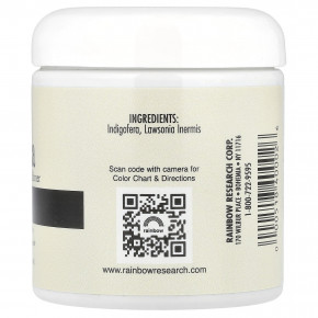 Rainbow Research, хна, краска и кондиционер для волос, черный, 113 г (4 унции) в Москве - eco-herb.ru | фото