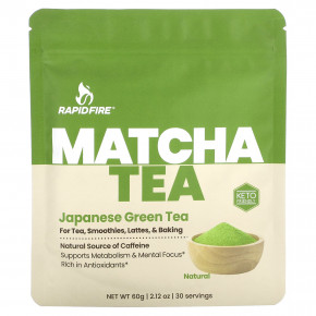 RAPIDFIRE, Matcha Tea, японский зеленый чай, 60 г (2,12 унции) - описание | фото