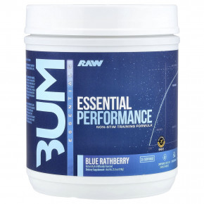 Raw Nutrition, Bum Essentials, Essential Performance, формула для тренировок без стимуляторов, голубая малина, 618 г (21,8 унции) - описание | фото