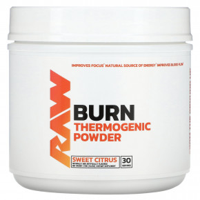 Raw Nutrition, Burn, термогенный порошок, со вкусом сладких цитрусовых, 516 г (18,2 унции) - описание | фото