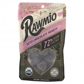 Rawmio, Keto Chocolate Hearts, 72% сырого какао, 56,7 г (2 унции) в Москве - eco-herb.ru | фото