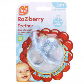 RaZbaby, RaZ-berry, прорезыватель для зубов, для детей от 3 месяцев, синий, 1 шт. в Москве - eco-herb.ru | фото