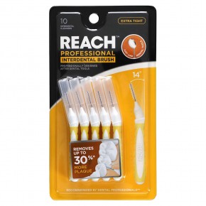 Reach, Professional Interdental Brush, Extra Tight, 10 Interdental Cleaners - описание