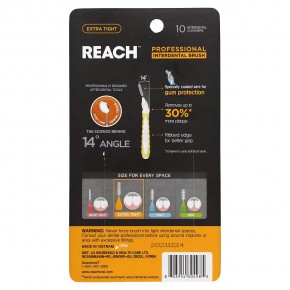 Reach, Professional Interdental Brush, Extra Tight, 10 Interdental Cleaners в Москве - eco-herb.ru | фото