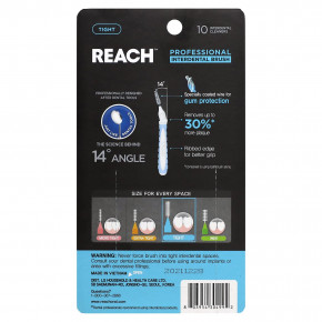 Reach, Professional Interdental Brush, Tight, 10 Interdental Cleaners (Товар снят с продажи) в Москве - eco-herb.ru | изображение Reach, Professional Interdental Brush, Tight, 10 Interdental Cleaners (Товар снят с продажи) в Москве - eco-herb.ru | фото