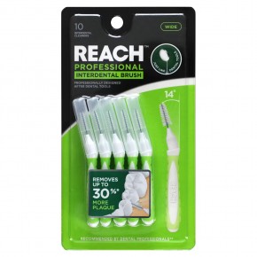 Reach, Professional Interdental Brush, Wide, 10 Interdental Cleaners - описание