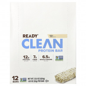 Ready, Clean Protein Bar, ваниль, 12 батончиков, 52 г (1,83 унции) в Москве - eco-herb.ru | фото