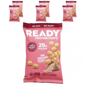 Ready, Protein Puffs, розовая гималайская морская соль, 6 пакетиков по 88 г (3,1 унции) - подробнее Ready, Protein Puffs, розовая гималайская морская соль, 6 пакетиков по 88 г (3,1 унции) - описание