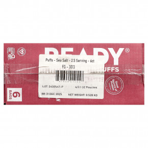 Ready, Protein Puffs, розовая гималайская морская соль, 6 пакетиков по 88 г (3,1 унции) в Москве - eco-herb.ru | изображение Ready, Protein Puffs, розовая гималайская морская соль, 6 пакетиков по 88 г (3,1 унции) в Москве - eco-herb.ru | фото