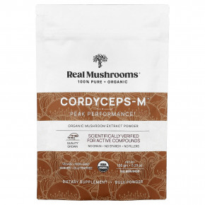 Real Mushrooms, Cordyceps-M™, порошок из экстракта органического гриба, 150 г (5,29 унции) - описание | фото