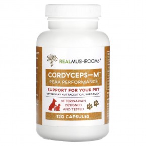 Real Mushrooms, Cordyceps-M, поддержка для вашего питомца, 120 капсул в Москве - eco-herb.ru | фото