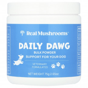 Real Mushrooms, Daily Dawg, порошок для собак, 75 г (2,65 унции) - описание | фото