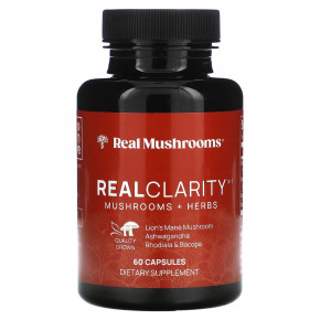 Real Mushrooms, RealClarity, грибы и травы`` 60 капсул - описание | фото