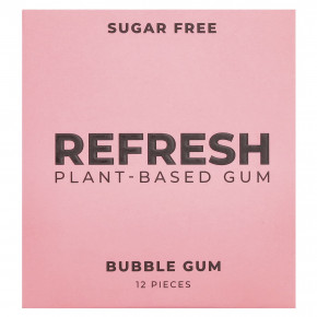 Refresh Gum, Жевательная резинка на растительной основе, 12 шт. - описание | фото