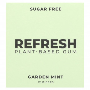 Refresh Gum, растительная жевательная резинка, садовая мята, 12 шт. - описание | фото