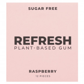 Refresh Gum, растительная жевательная резинка, со вкусом малины, 12 шт. - описание