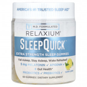 Relaxium, SleepQuick™, жевательные таблетки, со вкусом лимона, 60 жевательных таблеток - описание | фото