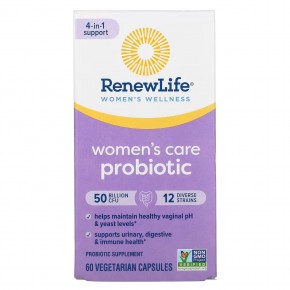 Renew Life, пробиотик для женского здоровья, 50 млрд КОЕ, 60 вегетарианских капсул - описание
